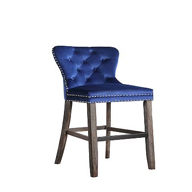Best Quality Furniture Upholstered Bar Stools with Metal Footrest (Set of 2)