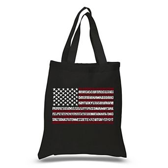 Small Word Art Tote Bag - 50 States USA Flag