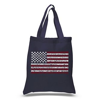 Small Word Art Tote Bag - 50 States USA Flag