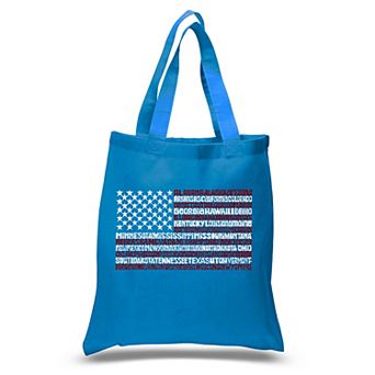 Small Word Art Tote Bag - 50 States USA Flag