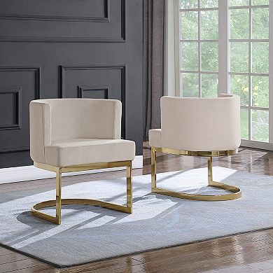 Best Quality Furniture Dining Barrel Chair with Gold Chrome Base (Set of 1)