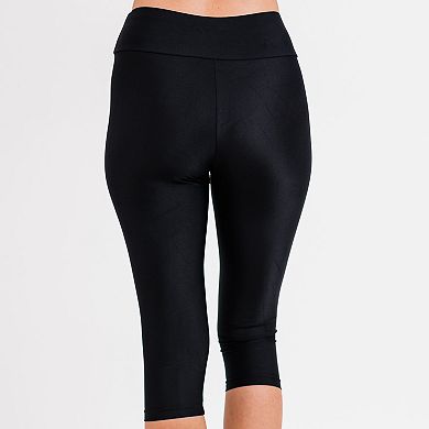 Women's High Waisted Capri Swim Leggings