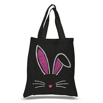 Small Word Art Tote Bag - Bunny Ears