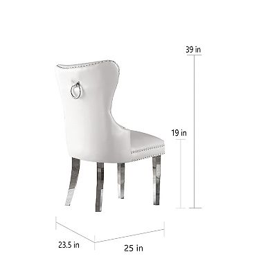 Best Quality Furniture Button-Tufted Dining Side Chairs (Set of 2)