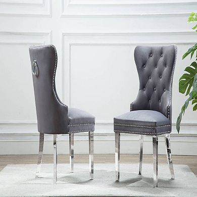 Best Quality Furniture Button-Tufted Dining Side Chairs (Set of 2)