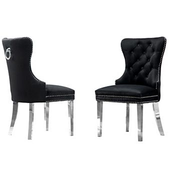 Best Quality Furniture Button-Tufted Dining Side Chairs (Set of 2)