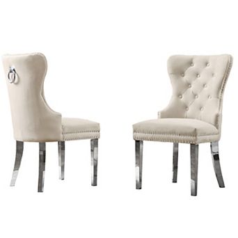 Best Quality Furniture Button-Tufted Dining Side Chairs (Set of 2)