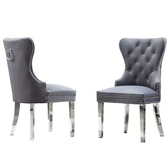 Best Quality Furniture Button-Tufted Dining Side Chairs (Set of 2)