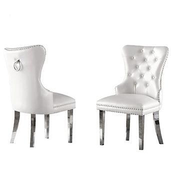 Best Quality Furniture Button-Tufted Dining Side Chairs (Set of 2)