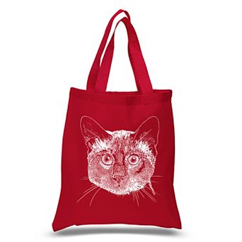 Small Word Art Tote Bag - Siamese Cat