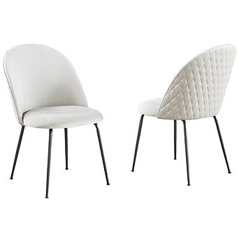 Best Quality Furniture Upholstered Dining Side Chair with Iron Leg (Set of 2)