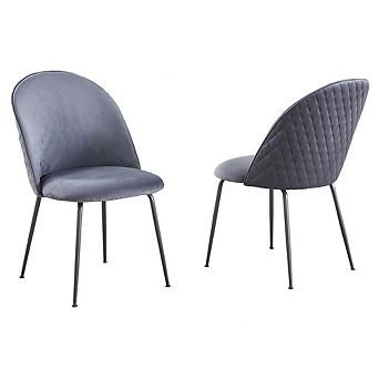 Best Quality Furniture Upholstered Dining Side Chair with Iron Leg (Set of 2)