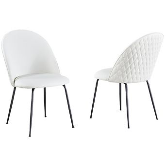 Best Quality Furniture Upholstered Dining Side Chair with Iron Leg (Set of 2)