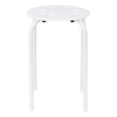 Norwood Commercial Furniture White Stacking Stool Set (Pack of 5)