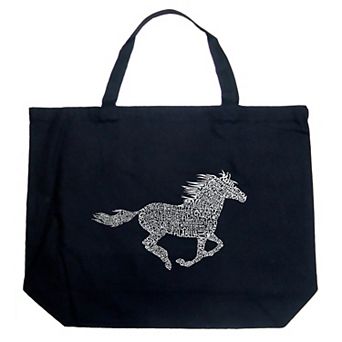 Large Word Art Tote Bag - Horse Breeds