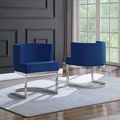Best Quality Furniture Dining Barrel Chair with Chrome Base (Set of 1)