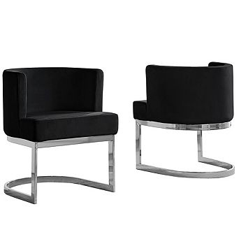 Best Quality Furniture Dining Barrel Chair with Chrome Base (Set of 1)