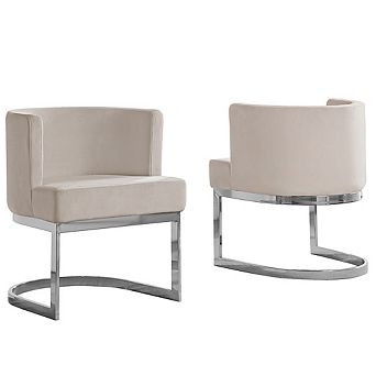 Best Quality Furniture Dining Barrel Chair with Chrome Base (Set of 1)