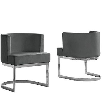 Best Quality Furniture Dining Barrel Chair with Chrome Base (Set of 1)