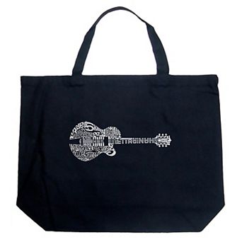 Large Word Art Tote Bag - Country Guitar