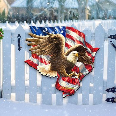 American Liberty Eagle Holiday Door Decor by D. Gelsinger - American Christmas Decor