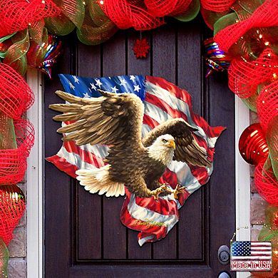 American Liberty Eagle Holiday Door Decor by D. Gelsinger - American Christmas Decor