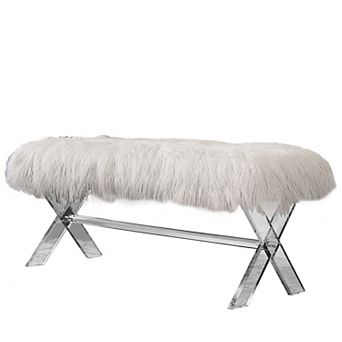 Best Quality Furniture Faux Fur Upholstered Bench