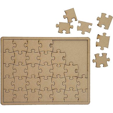 3 Pack Diy Jigsaw Puzzle Blank Wooden Canvas With 35 Pieces Each, 10 X 7 In