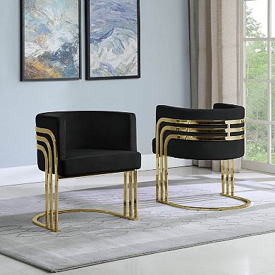 Best Quality Furniture Gold Upholstered Barrel Chair (Set of 1)