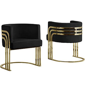 Best Quality Furniture Gold Upholstered Barrel Chair (Set of 1)