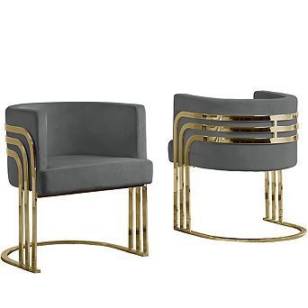 Best Quality Furniture Gold Upholstered Barrel Chair (Set of 1)
