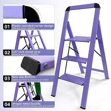 3 - Step Aluminum Folding Step Stool