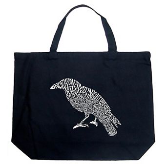 Large Word Art Tote Bag - Edgar Allen Poe's The Raven