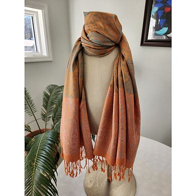 Luxurious Womens Scarf, Oversized Wrap, Colorful, Lightweight, Jacquard Design