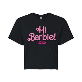 Juniors' Barbie The Movie Hi Barbie Graphic Tee