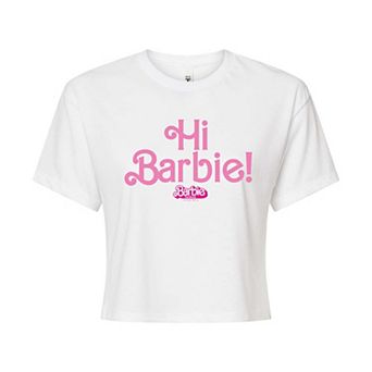 Juniors' Barbie The Movie Hi Barbie Graphic Tee