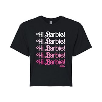 Juniors' Barbie The Movie Hi Barbie Graphic Tee