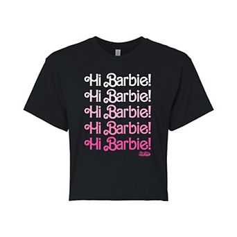 Juniors' Barbie The Movie Hi Barbie Graphic Tee