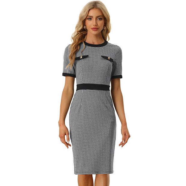 slim fit dress slacks Christian Dior grey sleeveless plaid dress with belt - BOPF main image 0