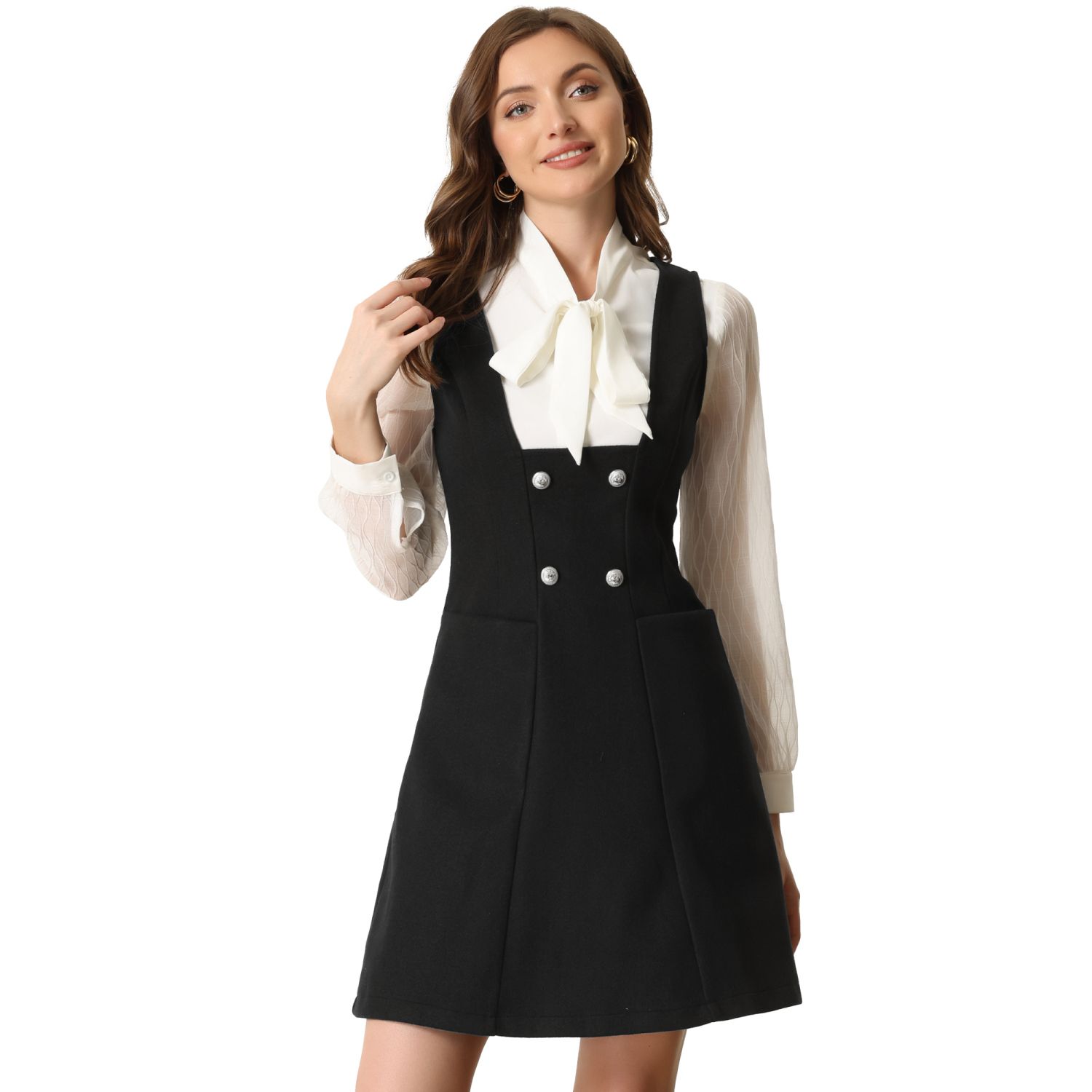 Zip front hotsell pinafore dress