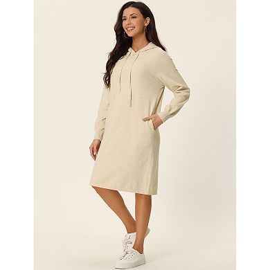 Womens' Casual Pullover Sweatshirt Long Sleeve Hoodie Dress with Pockets