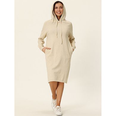 Womens' Casual Pullover Sweatshirt Long Sleeve Hoodie Dress with Pockets