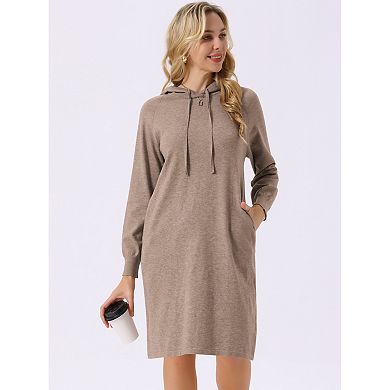 Womens' Casual Pullover Sweatshirt Long Sleeve Hoodie Dress With Pockets