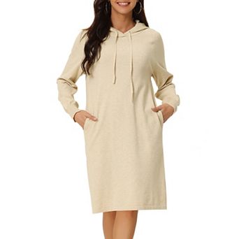 Womens' Casual Pullover Sweatshirt Long Sleeve Hoodie Dress With Pockets