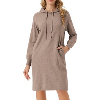 Womens' Casual Pullover Sweatshirt Long Sleeve Hoodie Dress With Pockets