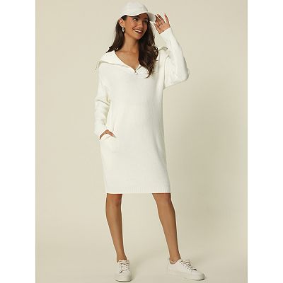 fitted lace wedding dress The Eva Front Zip Temple Dress in White Regular / 1XL main image 1