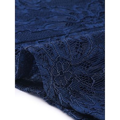 Elegant Lace Dress For Women's 3/4 Sleeves Ruffles Bodycon Fishtail Dress