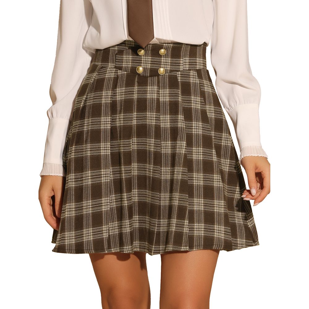 Plaid Skirt Pleated Mini Skirt 8x10 Vintage Plaid Skirt For