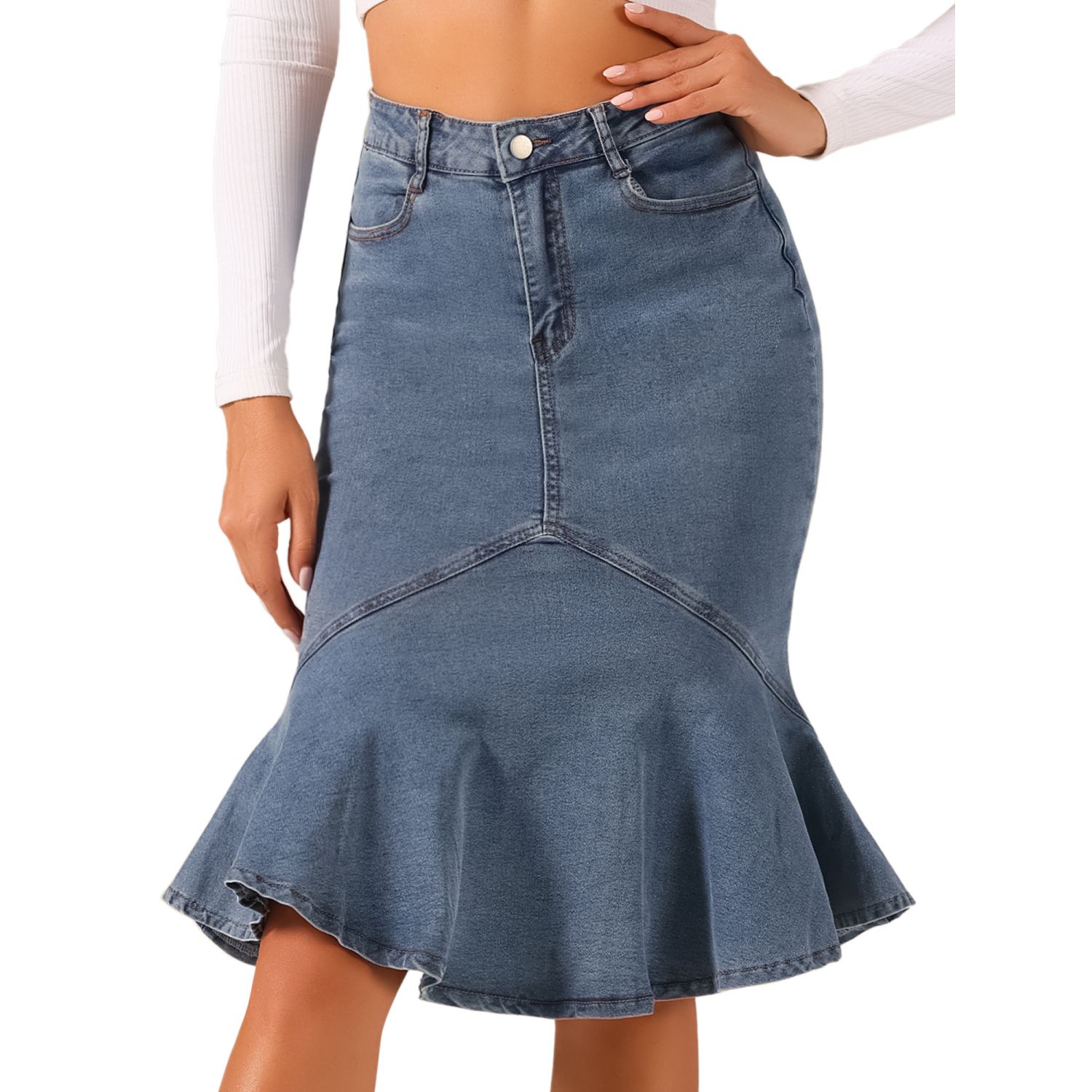 Mid length 2025 denim skirts kohls