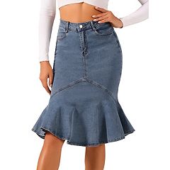 Poetic Justice Plus Size Curvy Women's Fishtail Tencel Denim High